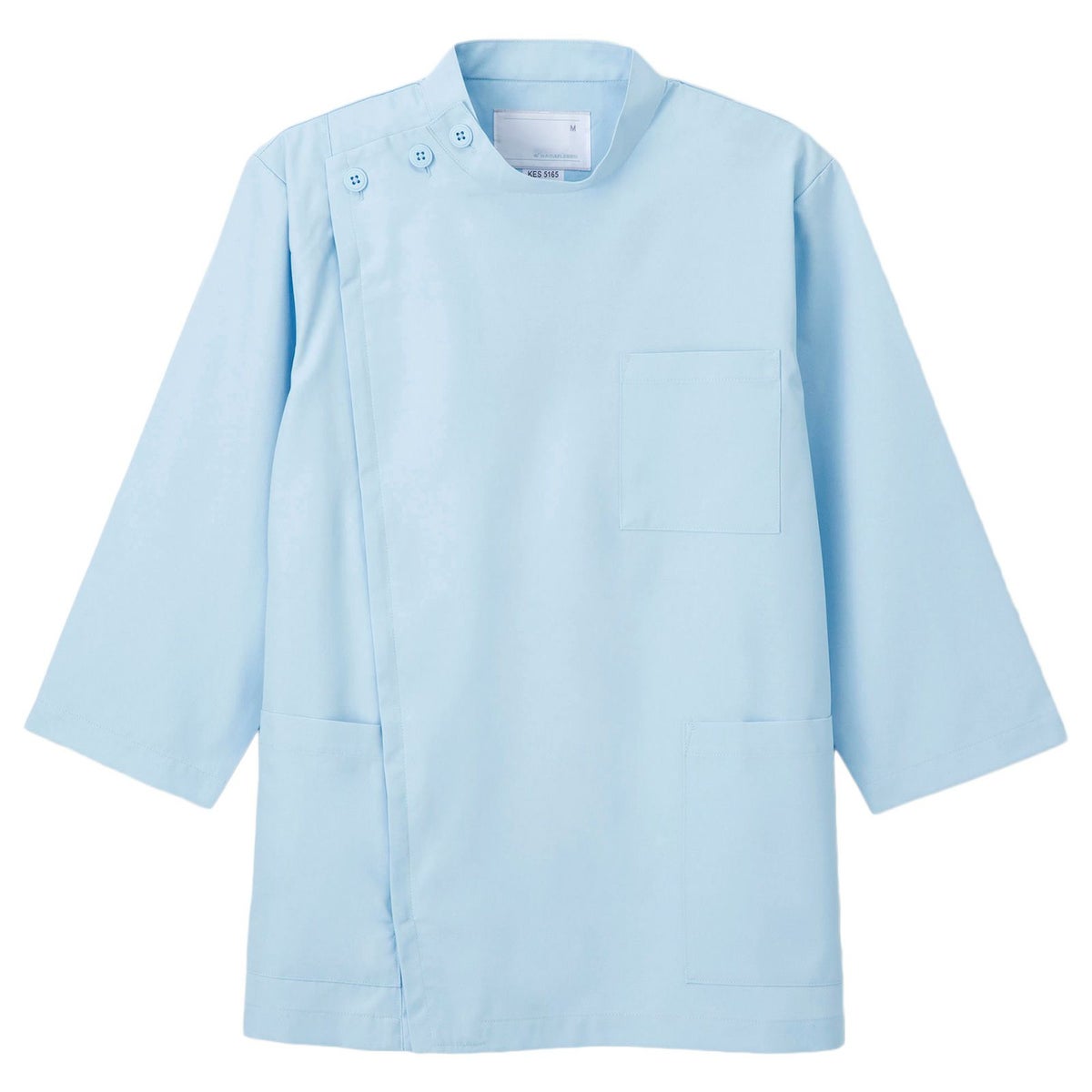 男子横掛8分袖 ブルー KES-5165