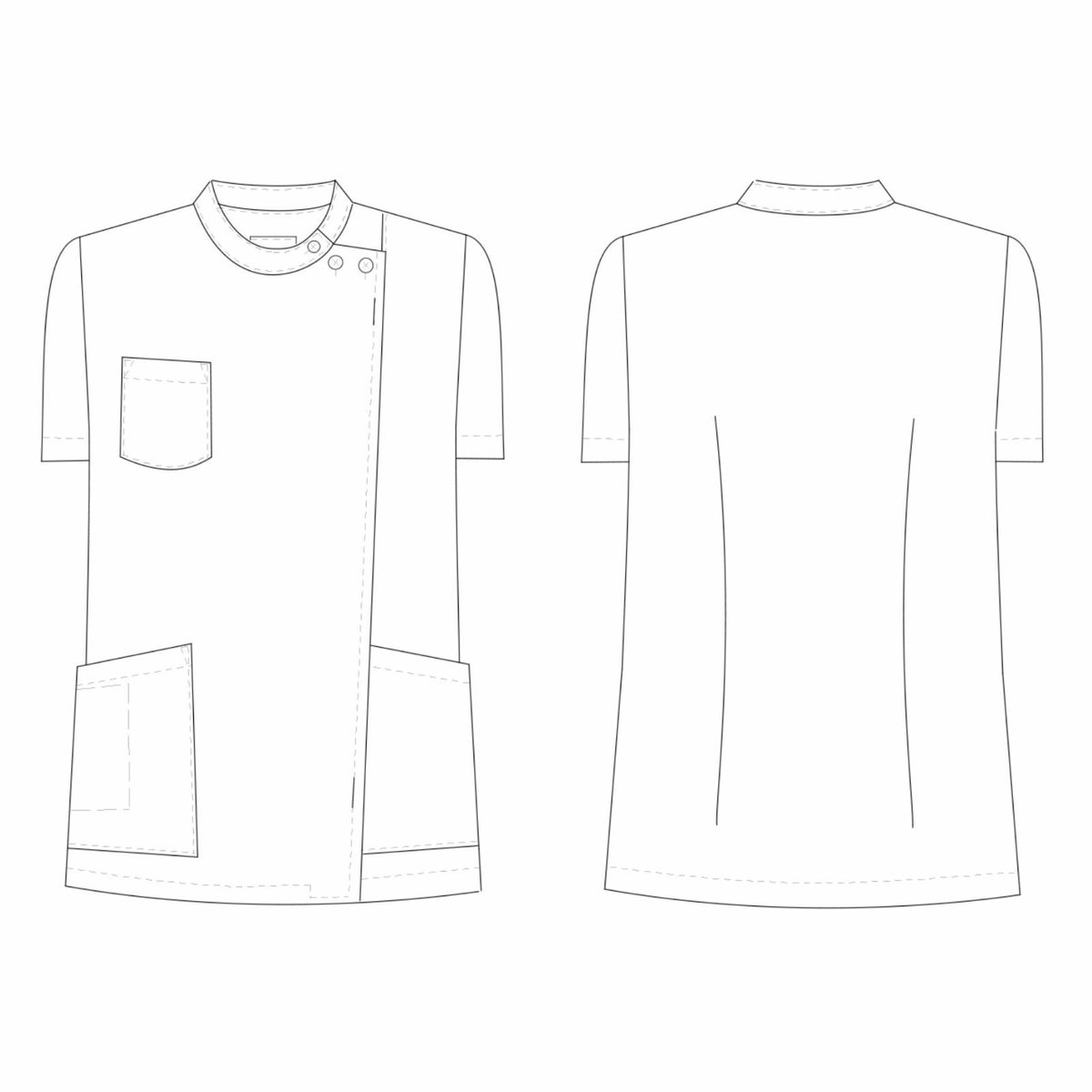 女子横掛半袖 ブルー KES-5172