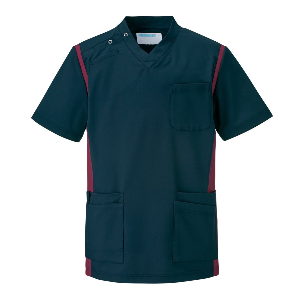 Smart Scrub スクラブ ネイビー×ワイン 男女兼用 971-48