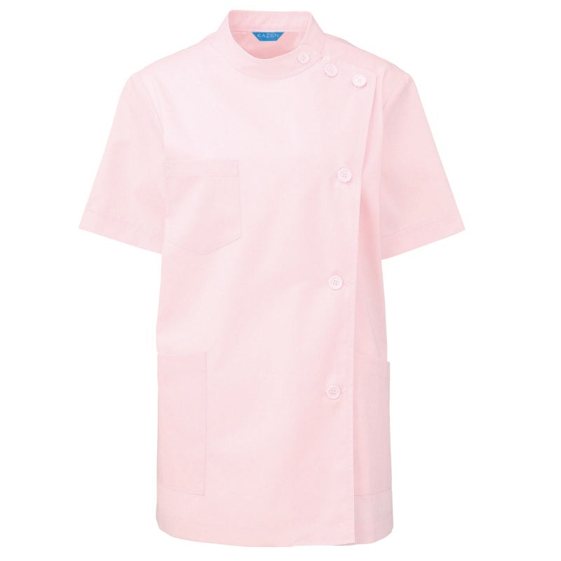 レディス医務衣半袖 ブロード ピンク 360-33