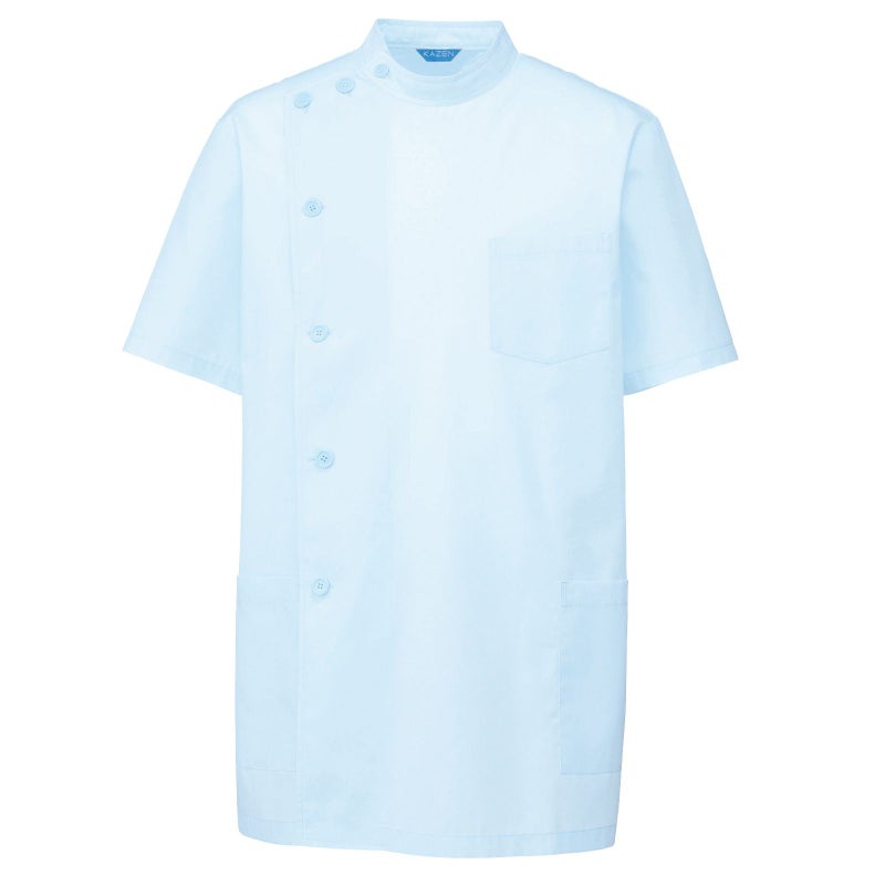 メンズ医務衣半袖 ブロード サックス 132-31
