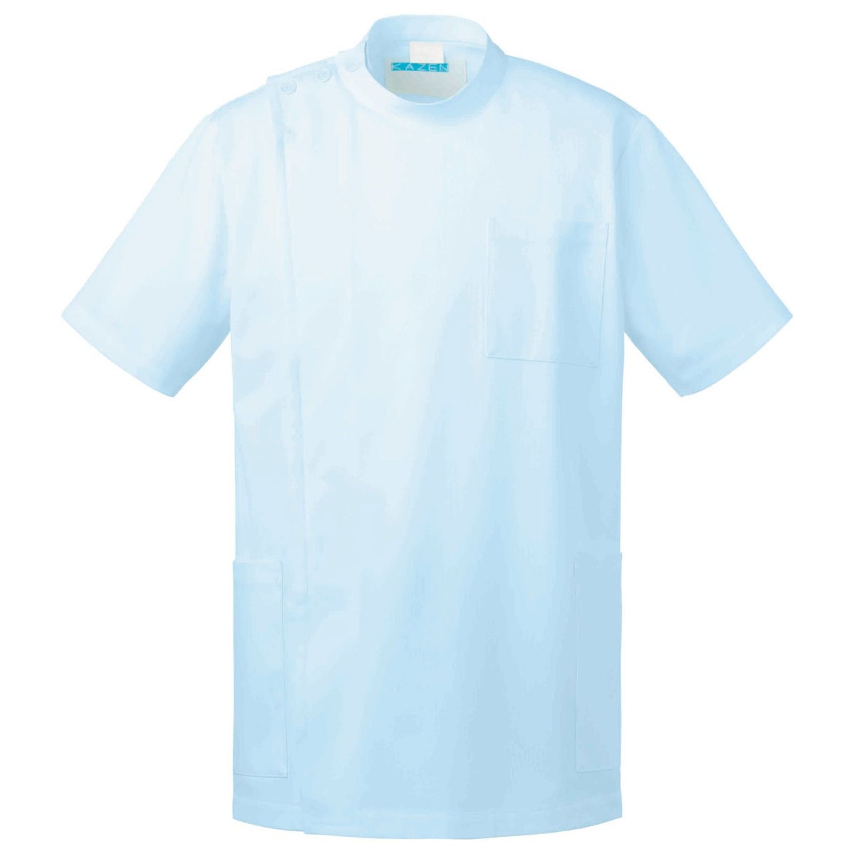 メンズ医務衣半袖 シルポート サックス 253-11