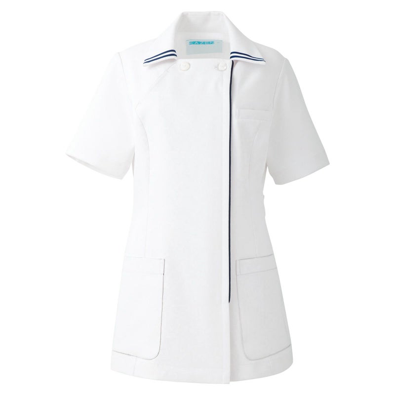 ネオネイビー レディスジャケット ホワイトxネイビー 081-28