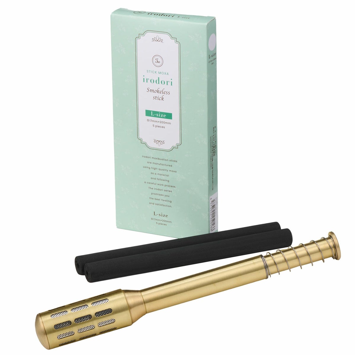 irodori 温灸ローラー＋炭化棒灸セット（L）無煙