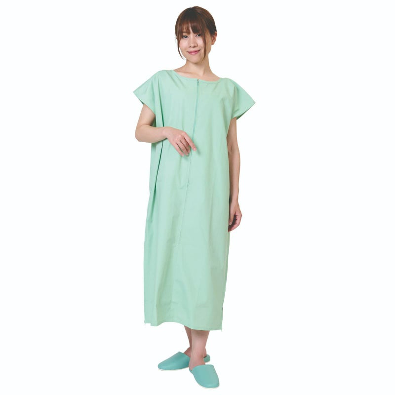 トワテック鍼灸患者着 ワンピース アイスグリーン 【まとめ買い】